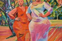 Duas Mulheres Africanas 40 x 40 Acryl auf Leinwand