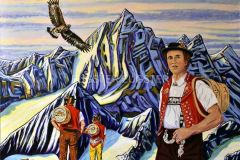 Appenzeller beim Finsteraarhorn 85 x 65 Acryl auf Hartgrundd