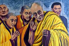 Dalai Lama 100 x 70 Acryl auf Hartgrund