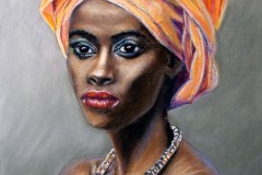 Maedchen mit Halsschmuck 22 x 30 Pastell auf Ingrespapier