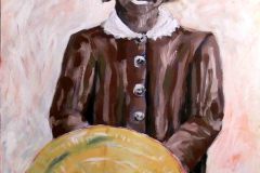 Maedchen mit Hut 46 x 58 Acryl auf Hartgrund