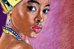 Maedchen mit Kopftuch 22 x 30 Pastell auf Ingrespapier