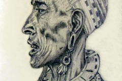 Stammesfrau Bleistiftskizze